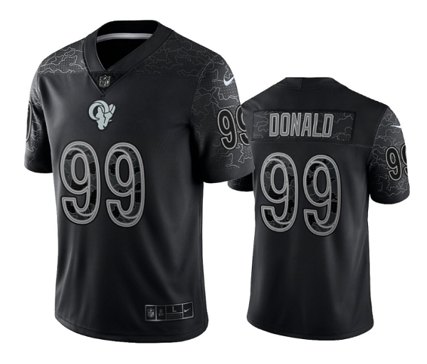 Men's Los Angeles Rams #99 Aaron Donald Black Reflective Limited Stitched Football Jersey